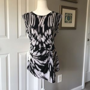 Alfani Asymmetric Black & White Top - Size M